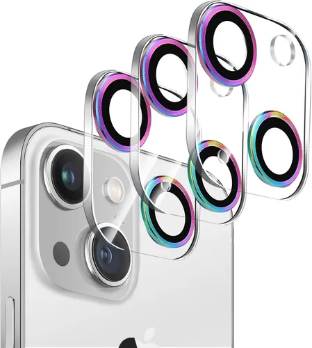 Dengduoduo Paquete de 3 protectores de lente de cámara de vidrio templado para iPhone 14 de 6.1 pulgadas y iPhone 14 Plus de 6.7 pulgadas, Ultra HD,