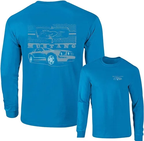 Miniatura 8 de Mustang Pony Grill con Ford CAR Camiseta de manga larga F&B Negro