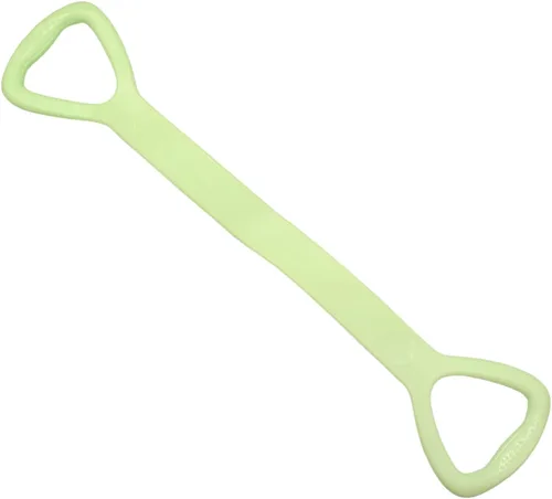Miniatura 7 de Figura 8 Banda de resistencia con asas para entrenamiento en casa, banda elástica verde de 25 libras para entrenamiento de brazos, espalda, hombros