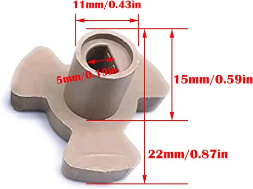 Miniatura 3 de 2 acopladores de plato giratorio para microondas, eje de microondas de 0.59 pulgadas, guía de rodillo de microondas pequeño, eje de bandeja