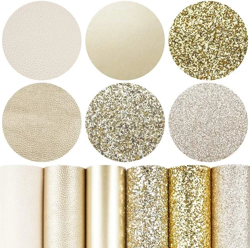 Miniatura 39 de Litchi Paquete de 6 hojas de cuero sintético de 8 x 12 pulgadas para aretes de lazo, tela de vinilo fácil de cortar para Cricut, cuero sintético