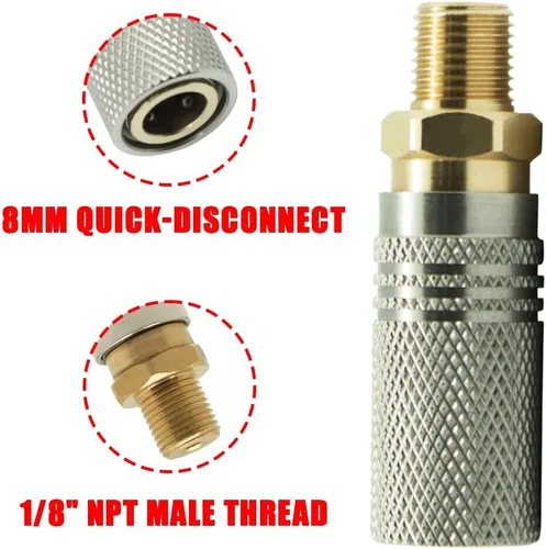 Miniatura 3 de Paintball PCP 1/8 "NPT Macho Rosca Acoplador HPA CO2 Tanque de Aire Conector de Recarga Rápida Desconexión Rápida Adaptador de Liberación Rápida