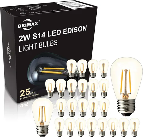 Miniatura 10 de BRIMAX Paquete de 6 bombillas LED de 2 W, equivalentes a 15 W-20 W, bombillas de repuesto pequeñas S14 de bajo vatio para cadena de luces al aire