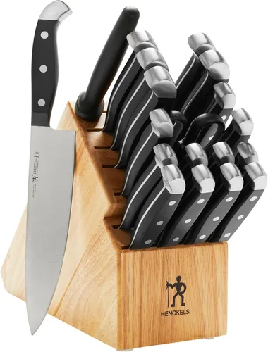 HENCKELS Statement - Juego de 20 cuchillos ultraafilados con bloque, cuchillo de chef, cuchillo de pan, cuchillo de ingeniería alemana informado por