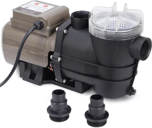 CIPU Bomba de piscina con temporizador de 2700 GPH 115 V, potente autocebante sobre el suelo, 0.35 HP con cesta de filtro de bajo ruido para