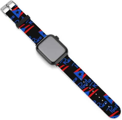Miniatura 25 de Correa de reloj de silicona suave compatible con Apple Watch para hombres/unisex/jóvenes compatible con Iwatch Series 5/4/3/2/1, Happy Camper