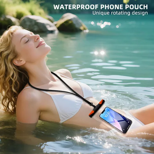Miniatura 2 de Bolsa impermeable para teléfono, funda impermeable para teléfono con cordón para iPhone, Samsung, IPX8, bolsa seca para playa, kayak, crucero, 2