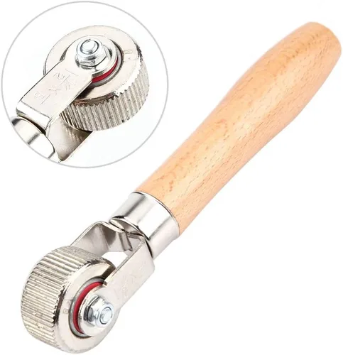 Miniatura 2 de KIMISS Herramienta de reparación de parches de neumáticos para rueda de automóvil con mango de madera y rodillo de rodamiento de bolas, cosedor