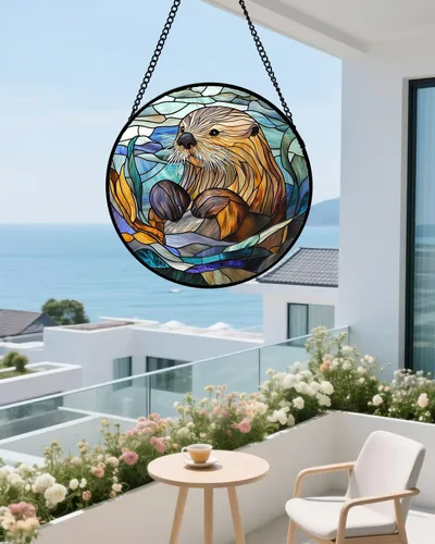 Miniatura 20 de Atrapasoles de Vidrio Manchado para Colgar en Ventana, Elefante Colorido para Capturar el Sol para Puerta, Decoración del Hogar, Atrapasoles de Plata