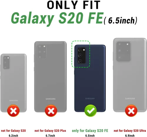 Miniatura 2 de SUANPOT Funda de piel tipo cartera para Samsung Galaxy S20 FE con bloqueo RFID, tarjetero de crédito, libro de folio con tapa de PU para S20FE 5G