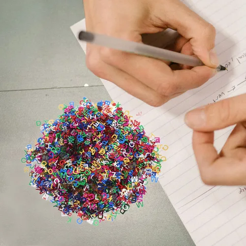 Miniatura 5 de Mini letras del alfabeto de lentejuelas para manualidades, 3.17 oz/paquete de confeti de resina con purpurina, letras mixtas para Navidad