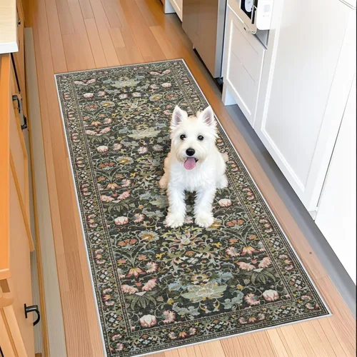 Miniatura 203 de Alfombra lavable para pasillo - 2x7 alfombras de cocina, alfombra para entrada, alfombra vintage, suave, alfombra antideslizante para piso, alfombra