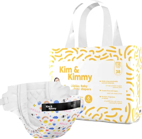 Miniatura 31 de Kim & Kimmy Pañales ecológicos, recién nacidos, hasta 11 libras, 32 pañales – Protección contra fugas de 12 horas, sin erupciones, hipoalergénicos