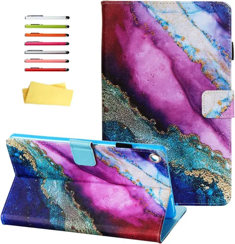 Miniatura 13 de Funda para tablet Fire HD 8 de 8ª/7ª/6ª generación de 8.0 pulgadas con soporte para lápices [encendido y apagado automático] ranuras para tarjetas