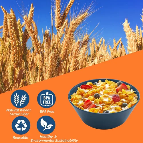 Miniatura 3 de Tazones de cereales de 32 onzas, cuencos de fibra de paja de trigo irrompible, cuencos de cocina ligeros aptos para microondas y lavavajillas