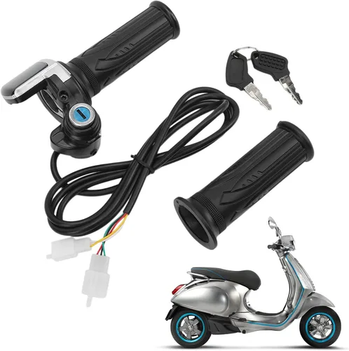 Miniatura 4 de Empuñaduras de mango de acelerador, juego de llaves de bloqueo de acelerador de bicicleta eléctrica, indicador LED para motocicleta Scooter 48V