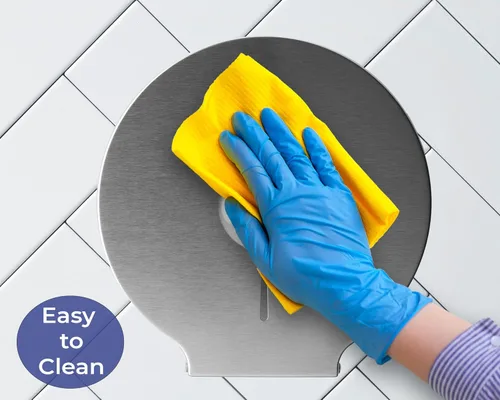 Miniatura 5 de EnBath - Dispensador de papel higiénico gigante para montaje en pared, acero inoxidable, acero inoxidable, dispensador de baño con bloqueo para Plata