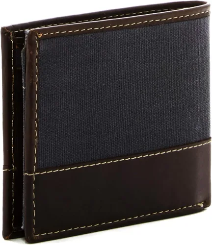 Miniatura 13 de Timberland Cartera de lona de cuero Baseline para hombre con bolsillo abatible adjunto