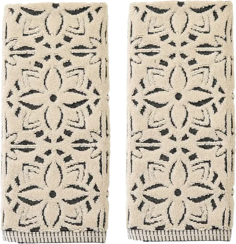 Miniatura 14 de SKL Home Nador Jacquard - Toalla de baño, color negro
