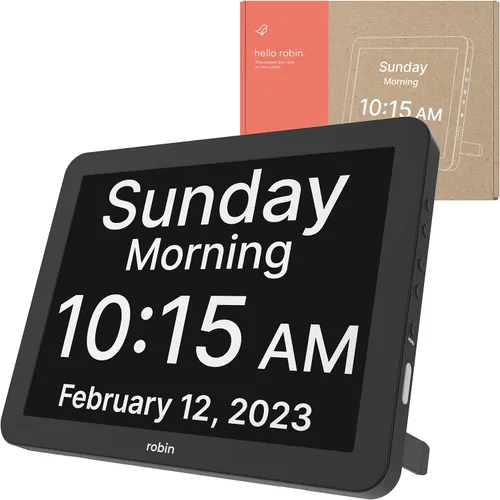 Miniatura 17 de Robin Reloj 2026 con día y fecha para ancianos, relojes para personas mayores, reloj de demencia, calendario digital para ancianos, relojes de noche