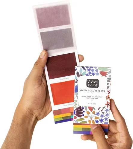 Viviva Colors Viviva - Juego de 16 hojas de acuarela de viaje, juego original de 16 colores, pintura de acuarela divertida, vibrante, sin ensuciar,