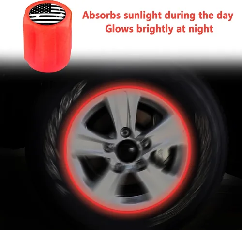 Miniatura 3 de 16 piezas de tapas fluorescentes para válvula de neumático, tapa luminosa para válvula de aire de rueda de auto, accesorios de decoración