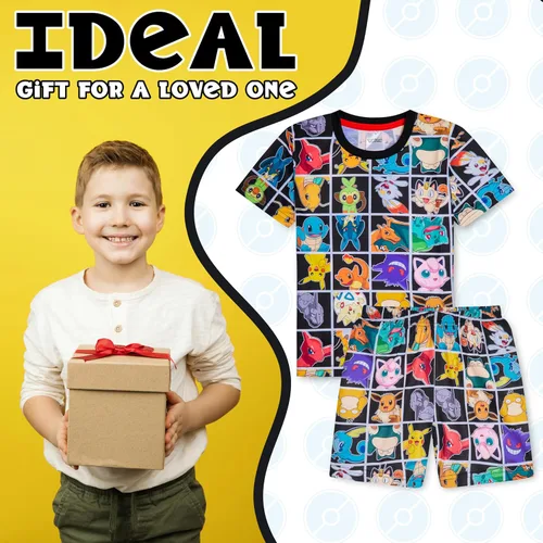 Miniatura 3 de Pokemon Pijamas para niños y adolescentes, camiseta y pantalones cortos, pijamas de verano, regalos para niños