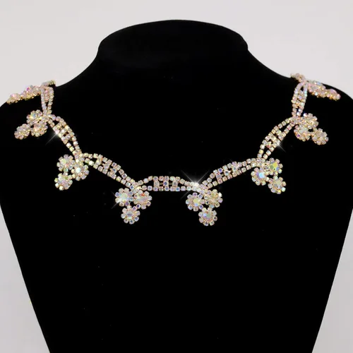 Miniatura 3 de Cadena de cierre de diamantes de imitación de cristal de 1 yarda con cuentas de perlas, cinta de encaje nupcial para decoración de fiesta de boda