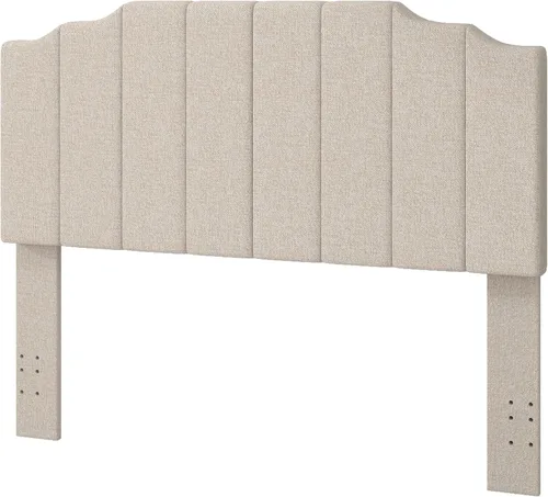 Miniatura 9 de Befurtori Cabecera tamaño Queen solamente, cabecera de lino para montar en la pared tamaño Queen/Full para cama ajustable, diseño moderno de canal
