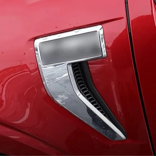 Miniatura 5 de Cubierta de ventilación lateral del guardabarros delantero del automóvil, compatible con Ford F150 F-150 2021-2022, fibra de carbono ABS negra
