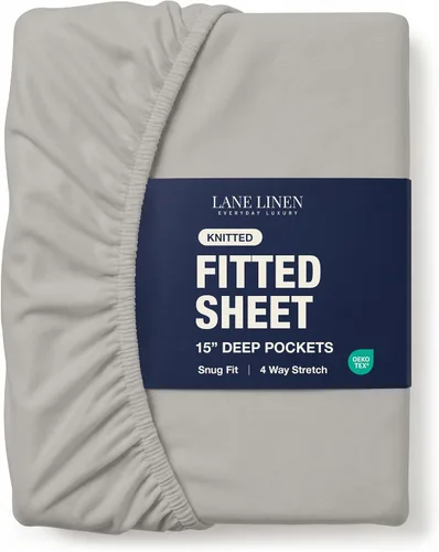 Miniatura 12 de Lane Linen Sábana Ajustable Individual Solamente - Sábana Inferior Individual de Punto Elástico en 4 Direcciones con Bolsillos Profundos - Se Adapta