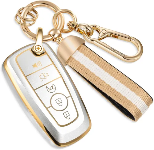 Miniatura 14 de para Buick - Funda para llavero con llavero de cuerda trenzada metálica anti-pérdida mejorada, carcasa suave de TPU exquisita para Avenir Envision