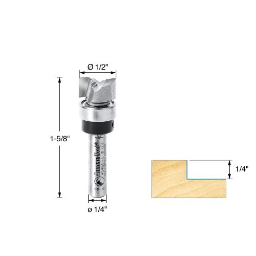 Miniatura 2 de Amana Tool - 45460-S Plantilla de Recorte al Ras con Punta de Carburo para Inmersión 1/2 Pulg de Diámetro x 1/4" Sh