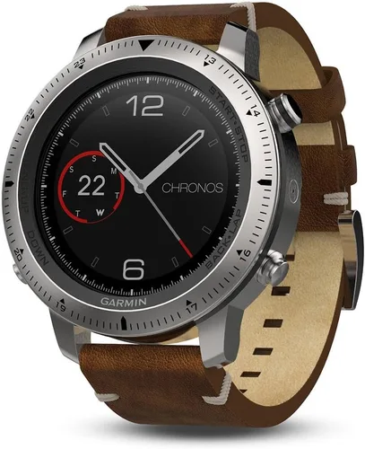 Garmin Fenix Chronos, acero con correa de reloj de cuero vintage