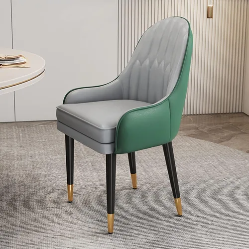 Miniatura 8 de Sillas de comedor modernas, sillas de comedor tapizadas de piel sintética de mediados de siglo, sillas auxiliares de ocio con patas de metal para 15