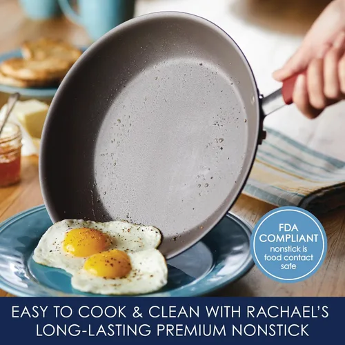 Miniatura 3 de Rachael Ray - 87630 Rachael Ray Cucina Juego de Utensilios de Cocina de Ollas y Sartenes Antiadherentes Anodizadas Duras, 12 Piezas, Gris con Asas