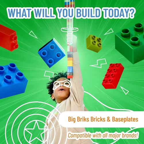Miniatura 6 de Strictly Briks Placa base de ladrillo de construcción para proyectos de juguete de construcción, juegos de construcción de juguetes grandes
