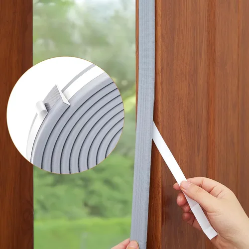Miniatura 6 de QDiShi Burlete de puerta en forma de cuña de 196 pulgadas, sello de espuma resistente a la intemperie, aislamiento autoadhesivo, tira anticolisión