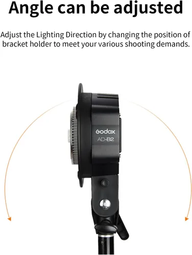 Miniatura 4 de Godox AD-B2 - Cabezal de luz de doble tubo tipo S Bowens Mount Flash Soporte de cabeza doble para instalar 2 flashes de bolsillo Godox AD200