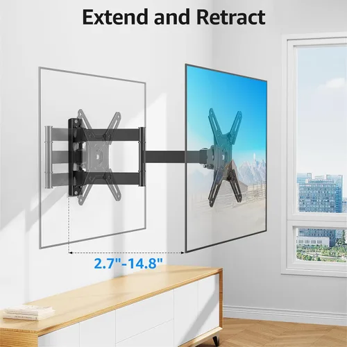 Miniatura 6 de MOUNTUP Soporte de pared para monitor de TV con certificación UL, giratorio e inclinable para la mayoría de televisores curvos planos LED LCD de 14