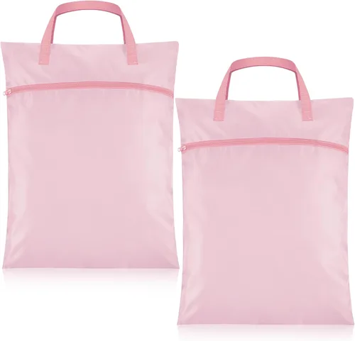 Miniatura 13 de 2 bolsas de lavandería de viaje impermeables con asa, bolsa de ropa sucia para viajes, cesta de lavandería colgante con dos bolsillos con Gris