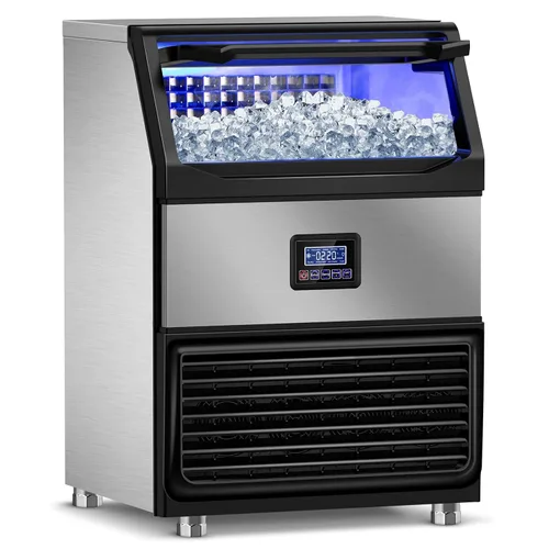Miniatura 11 de Máquina comercial para hacer hielo en pepitas con contenedor de almacenamiento de 12 libras, 70 libras/24 horas de acero inoxidable debajo