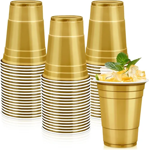 Miniatura 15 de LANLISA 50 vasos de plástico verdes, vasos desechables de 16 onzas, vasos para beber para el día de San Patricio, suministros de fiesta de Navidad