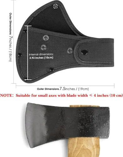 Miniatura 2 de Linkidea Funda de nailon para hacha de 4 pulgadas, funda protectora de hacha de doble broche para acampar y herramientas de supervivencia al aire
