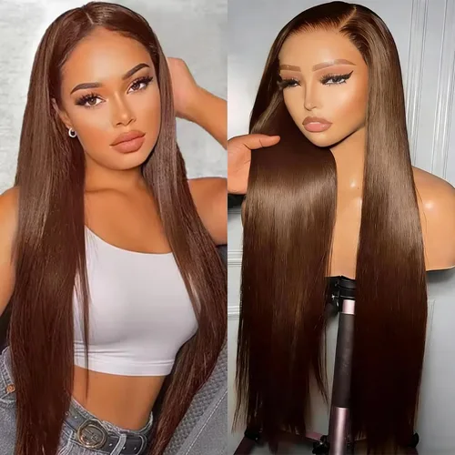 Miniatura 23 de GZX Peluca de cabello humano 613 con encaje frontal transparente HD de 13 x 4 pulgadas, pelucas de cabello humano lacio con encaje frontal, densidad