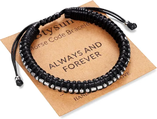 Miniatura 18 de Regalos inspiradores para hombres, pulseras con código morse, pulseras para hombre, regalos de graduación para él, Día del Padre, pulsera de cuero