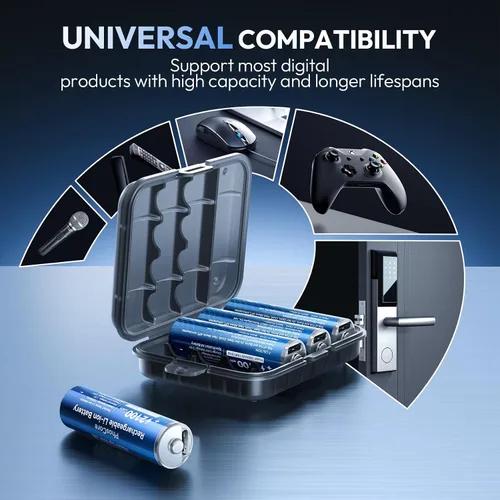 Miniatura 6 de NTONPOWER Paquete de 8 baterías recargables de litio AA, baterías AA recargables USB C de carga rápida de 1.5 horas, ecológicas de más de 1500