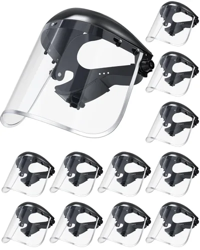 Miniatura 14 de Copkim Paquete de 3 Caretas de Seguridad Faciales para Esmerilado Transparente de Cara Completa Resistente a Impactos Seguridad PET Careta Completa