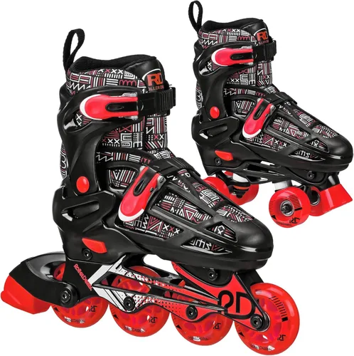 Miniatura 8 de Roller Derby Falcon 2 en 1 Combo Quad y Patines en línea para niños, tamaño ajustable Púrpura/Negro