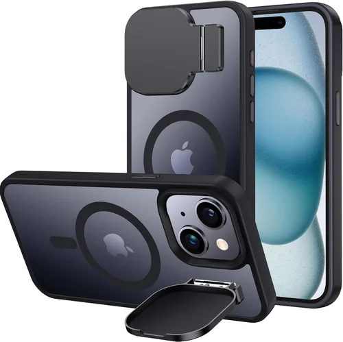 Miniatura 7 de Silverback Funda para iPhone 14 Pro Max con funda para cámara, compatible con MagSafe, con soporte integrado, funda magnética translúcida mate a